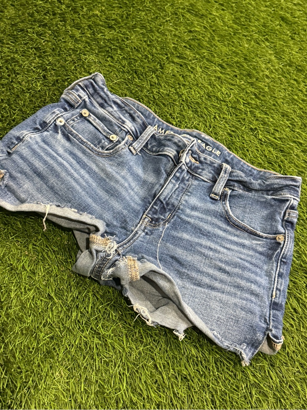 American Eagle Stretch Midi Jean Shorts